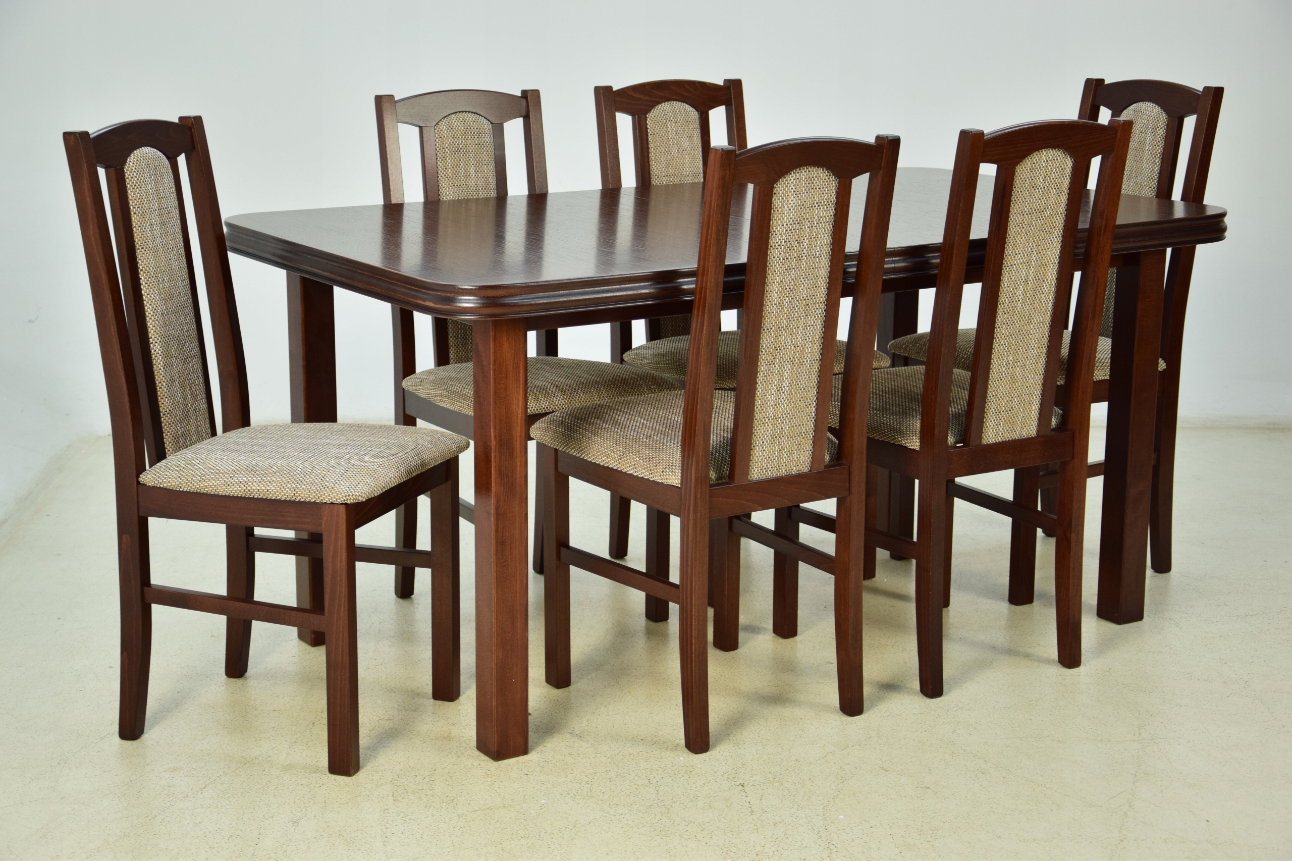 6 krzeseł i stół rozsuwany 200cm BLAT FORNIROWANY Kolor korpusu stołu orzech