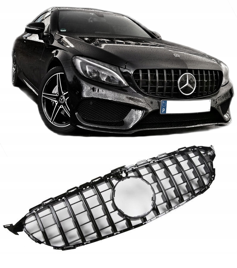 Atrapa Grill Mercedes W205 S205 C205 Panamericana Gt Amg Černý Lesk