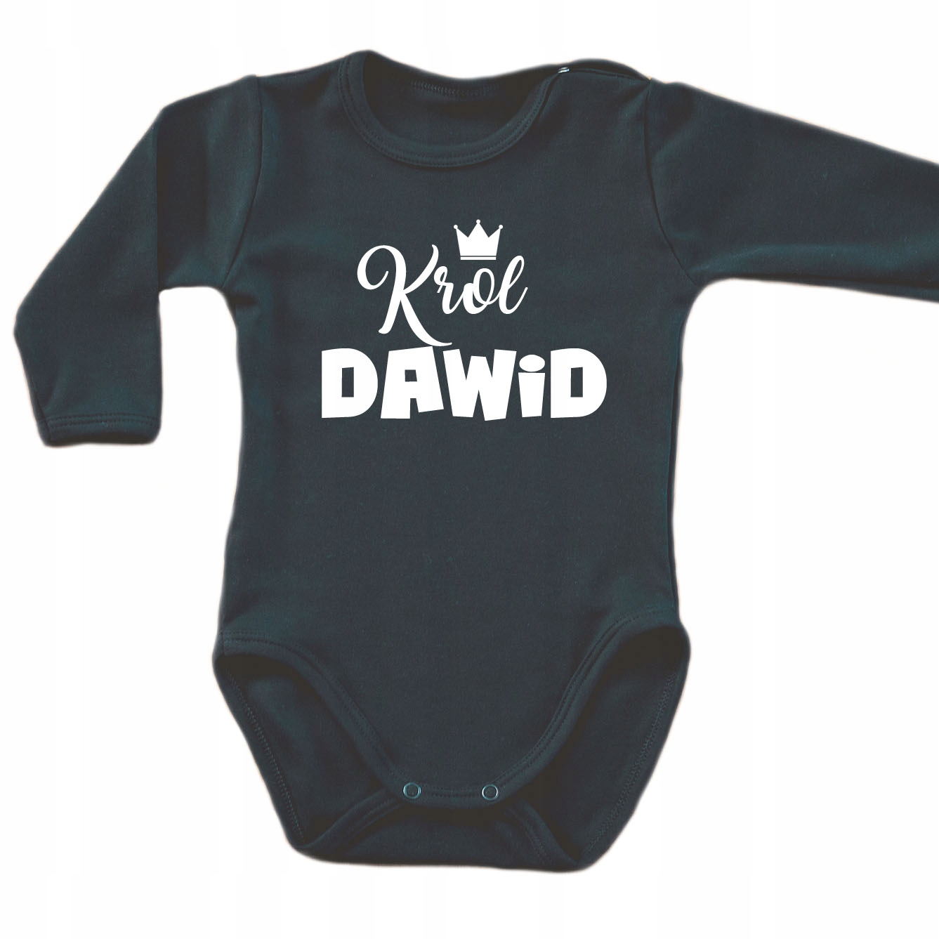 

Body dla Króla z imieniem dziecka, Czarne dł.