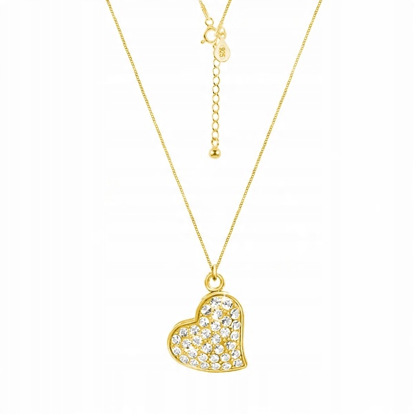 

Złoty naszyjnik Love z serce i Swarovski Pudełko!