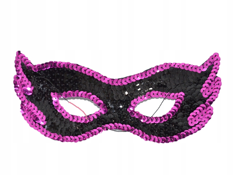 CHS MASKA KOTA STRÓJ KARNAWAŁOWY CEKINOWA Z GUMKĄ