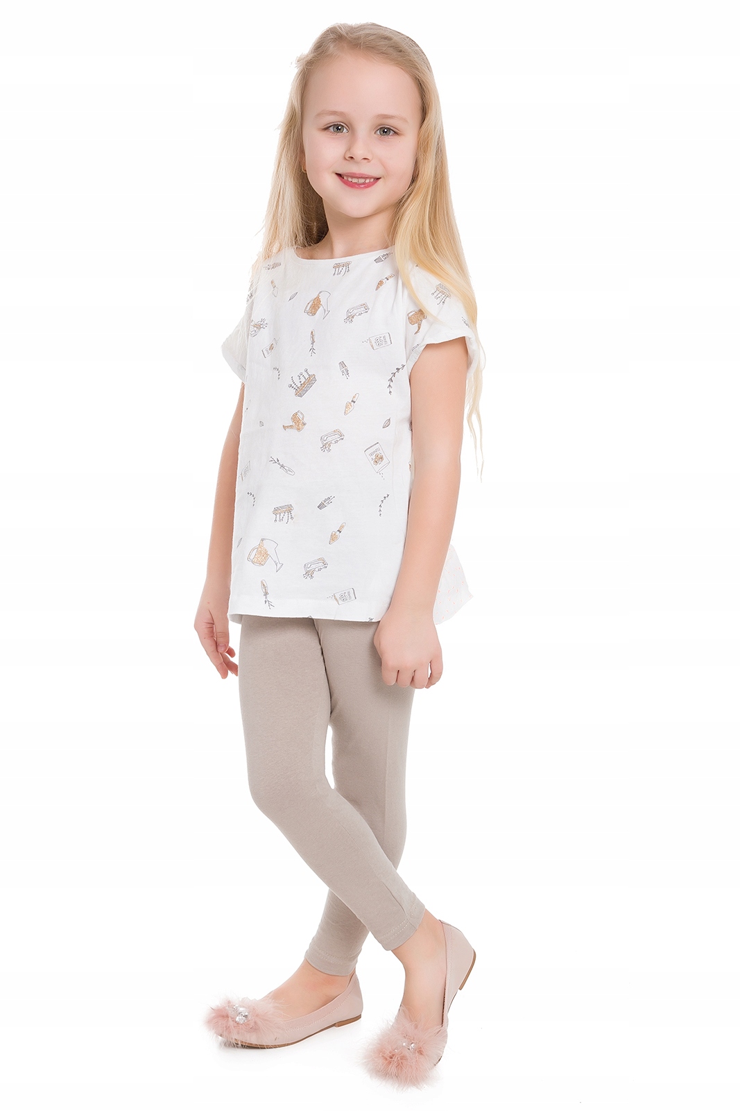 

Legginsy Dziecięce Bawełniane Getry Beżowe 146