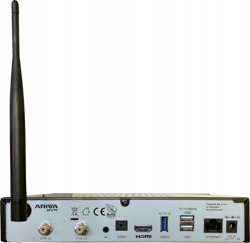 Tuner Ferguson Ariva TT ATV 2x SAT 4K UHD Android Linux Dekoder Satelitarny Rodzaj cyfrowy