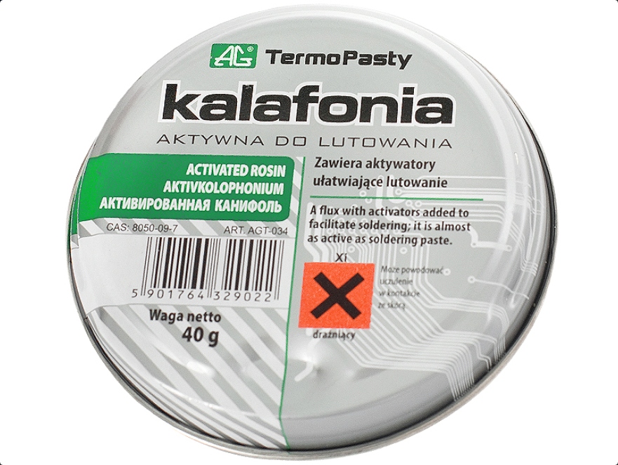 

Kalafonia Aktywna Do Lutowania Z Aktywatorami 40g