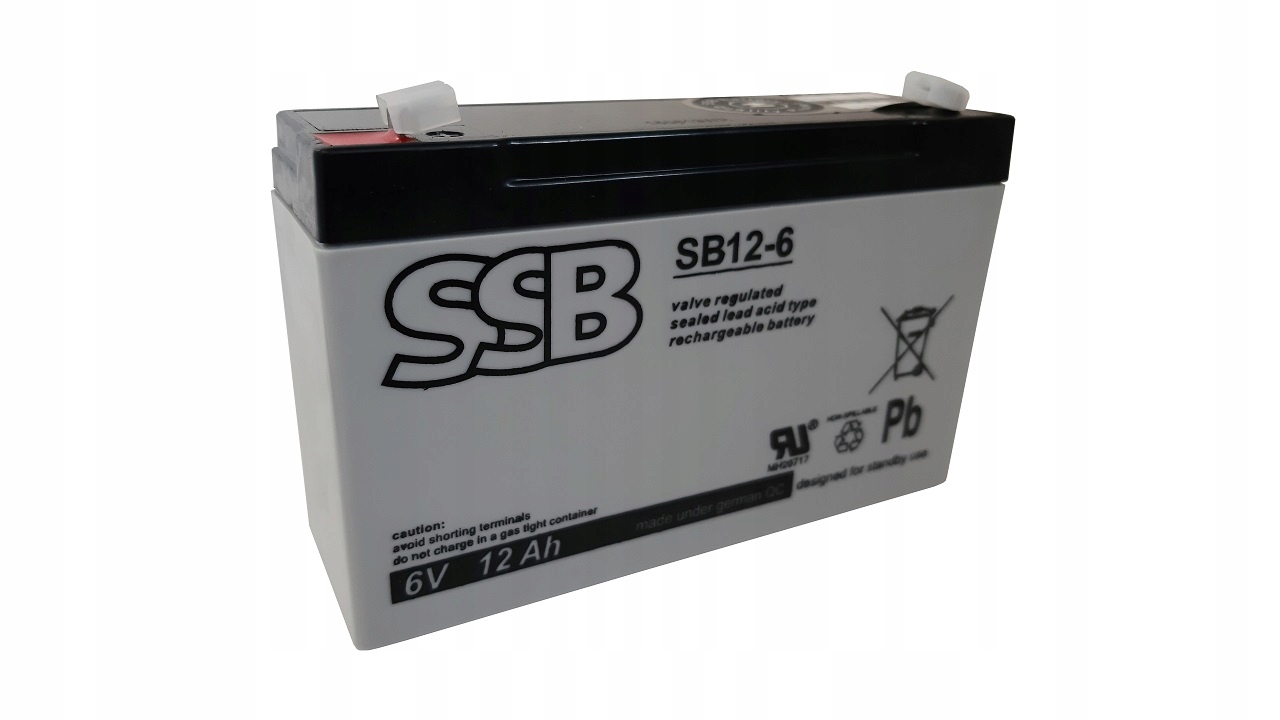 AKUMULATOR ŻELOWY 6V 12AH Producent SSB