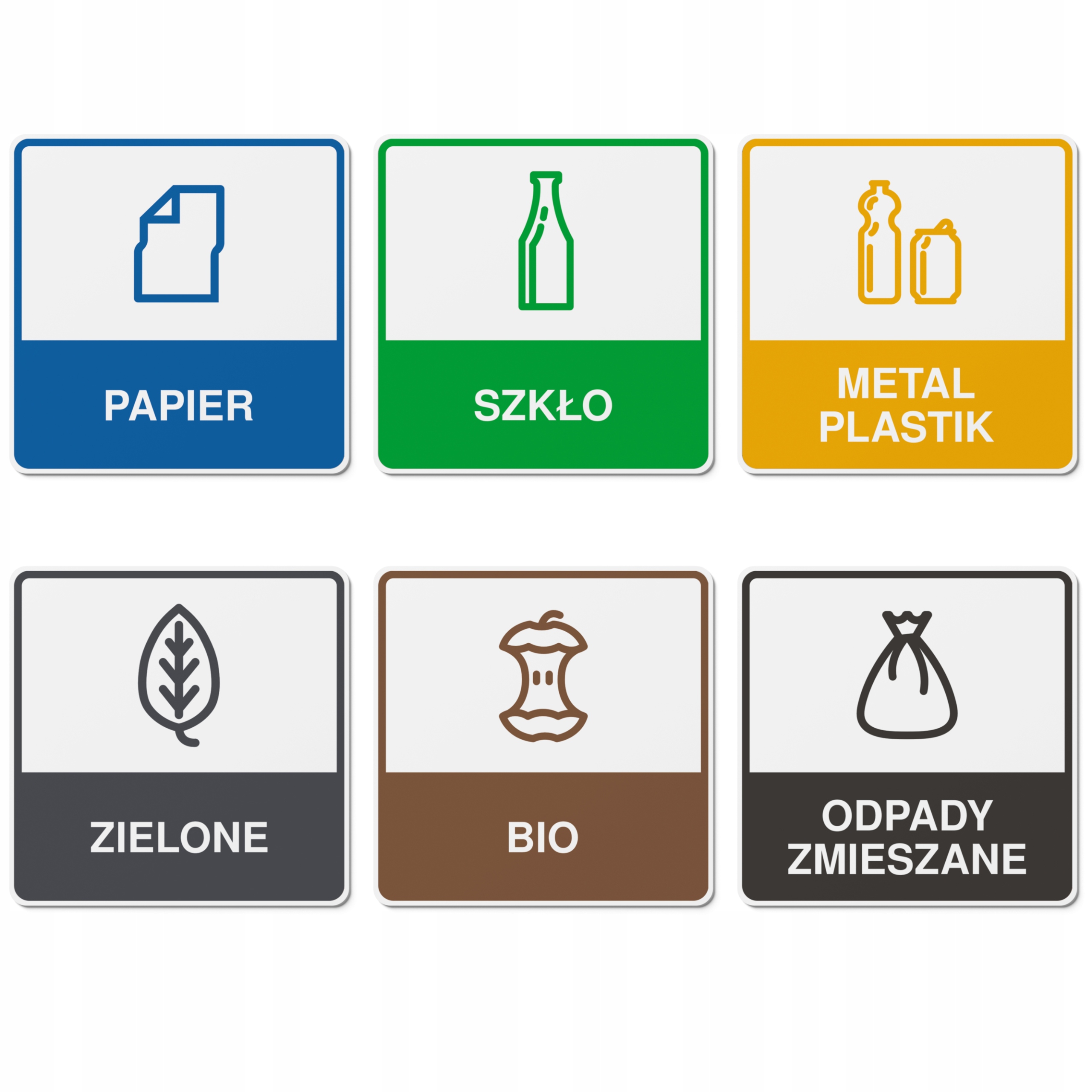 

Naklejka na kosz segregacja odpady 6szt. 20/20cm