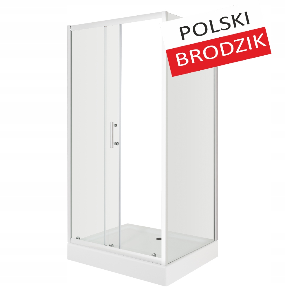 Kabina Prysznicowa Prostokątna Z Polskim Brodzikiem 100X80