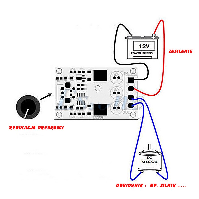 REGULATOR OBROTÓW PWM LED SILNIKA DC 6-28V 3A Model PWM 6-28V 3A