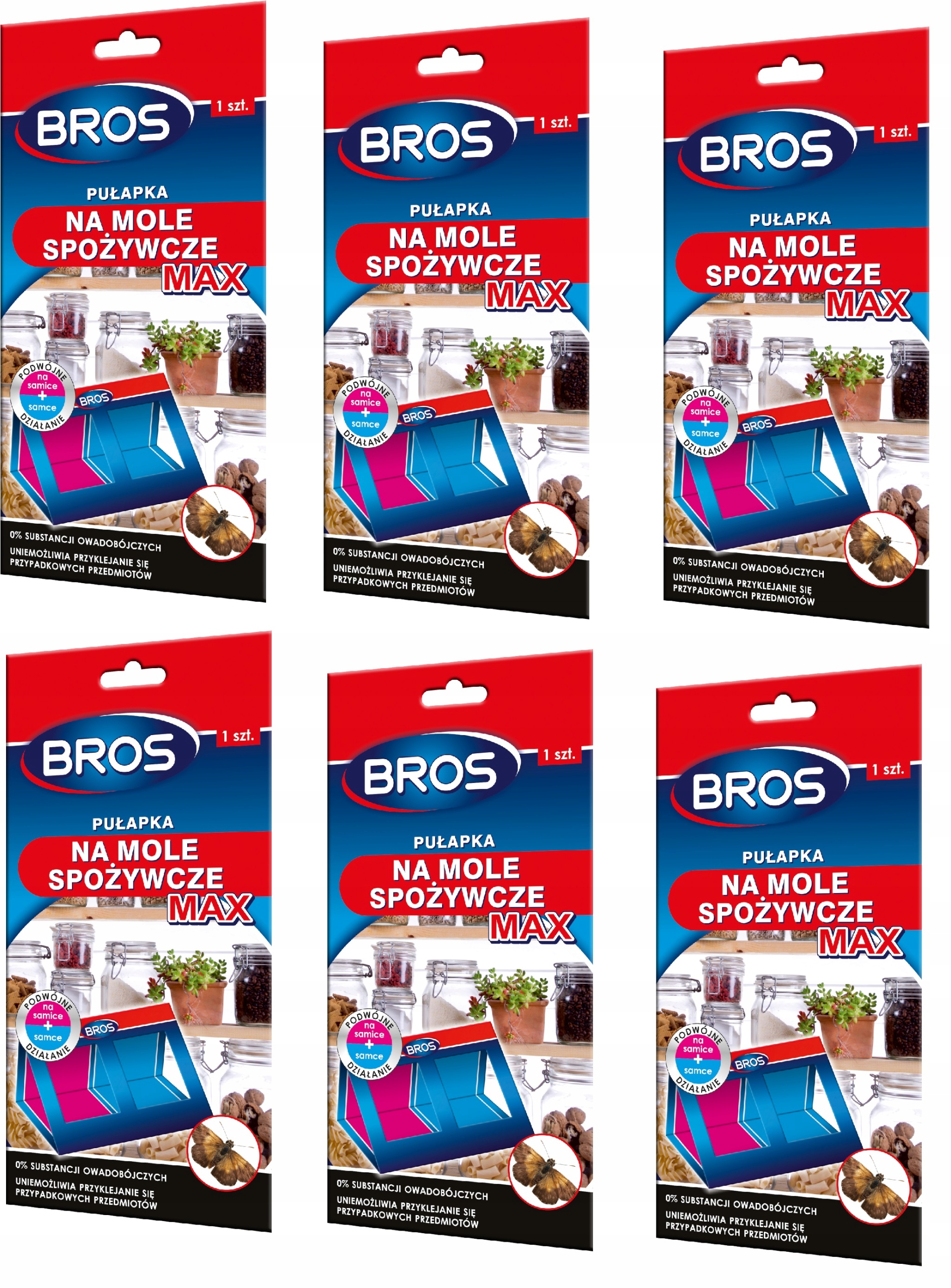 

x6 Pułapka Na Mole Spożywcze Lep Zestaw Bros