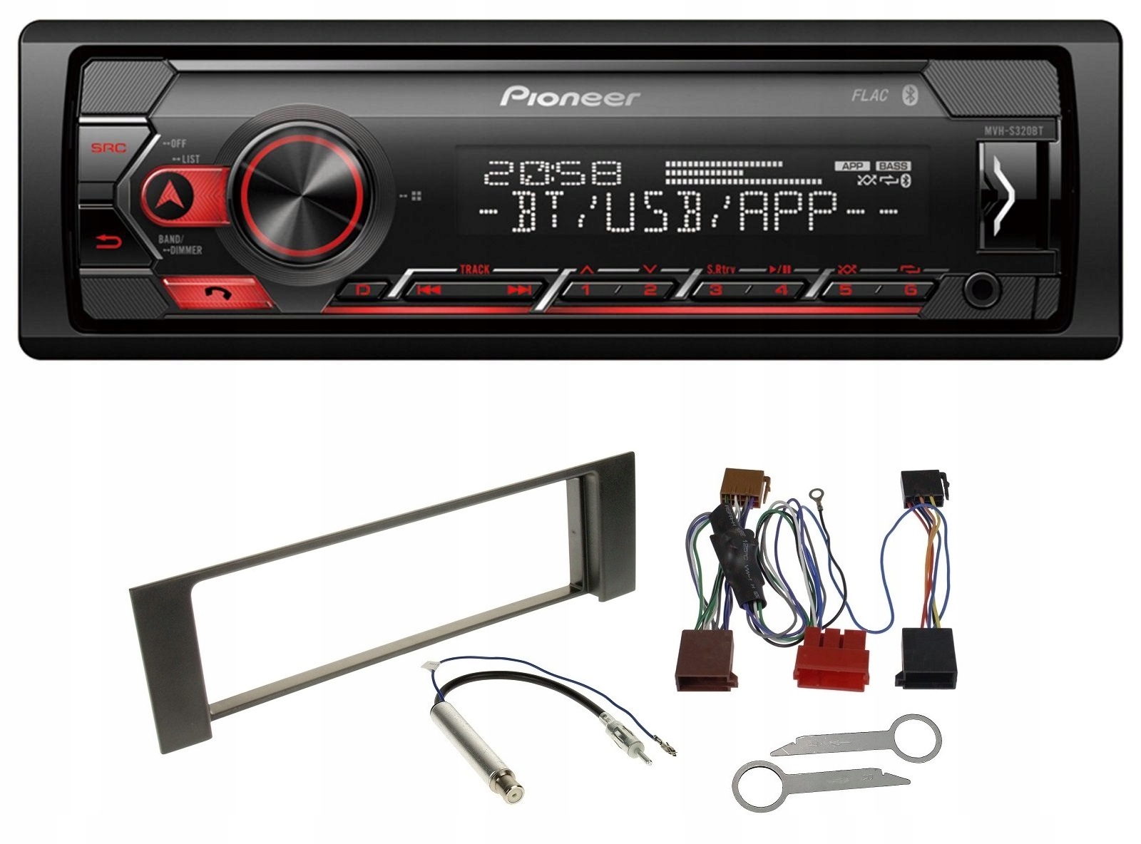Autorádio Aux Bluetooth Audi A4 (B6) 2000-2006 Pioneer MVH-S320BT