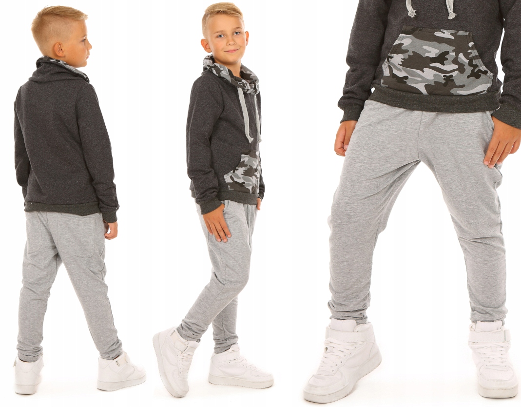 

Baggy Spodnie dresowe, obniżony krok 140 Szary