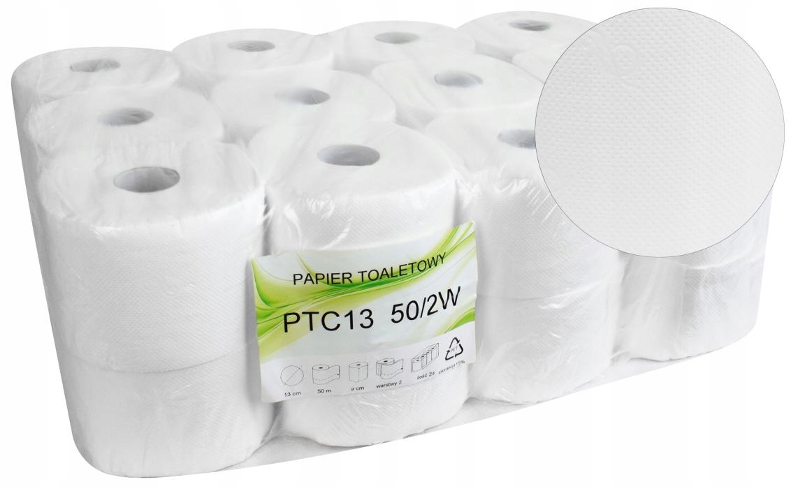 

Papier toaletowy celuloza biały 50m 24szt 2warstwy