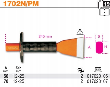 PRZECINAK PŁASKI + OCHRANIACZ 70MM BETA 1702NPM/70 Marka Beta