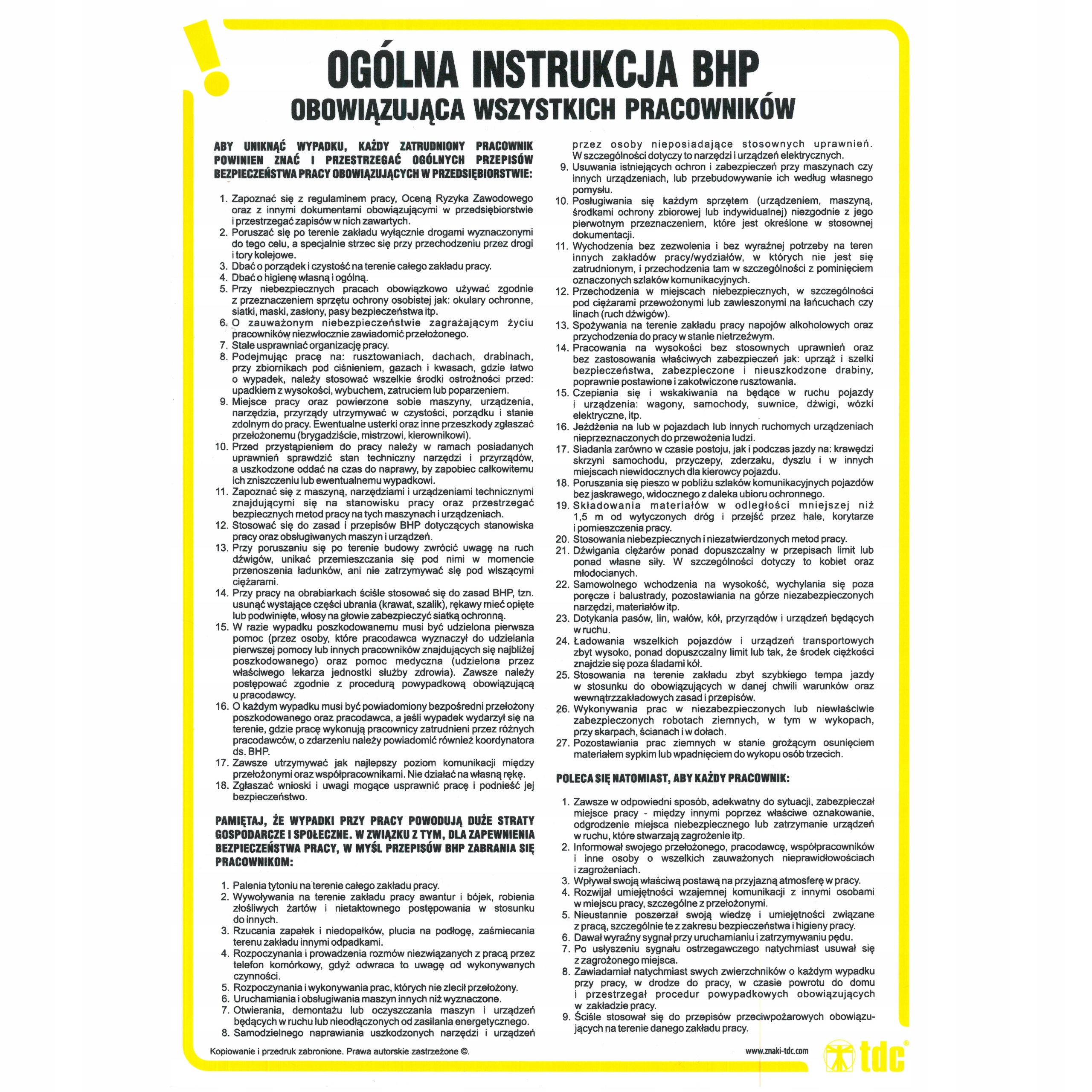 Zestaw tablic Instrukcji pierwsza pomoc BHP PPOŻ EAN (GTIN) 5900207038453