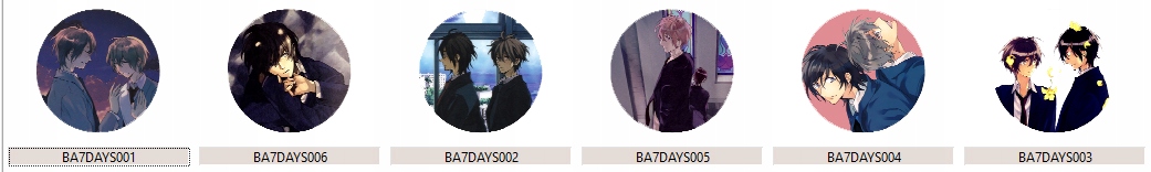 Przypinki Manga Seven 7 days YAOI DUŻO WZORÓW Tematyka, motyw Anime