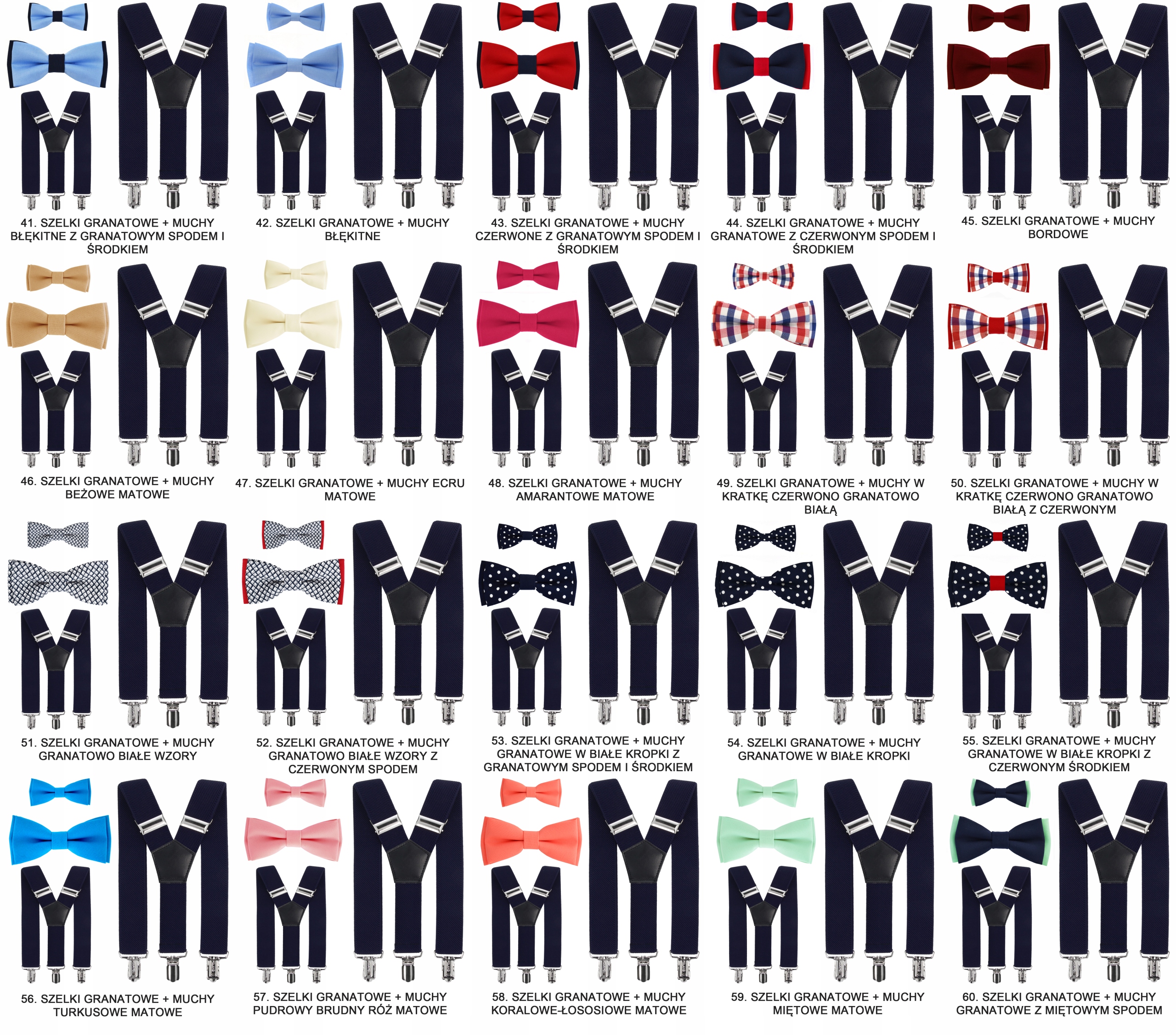 Szelki i mucha TATA i SYN 0-3 lata zestaw KOLORY! Wzór dominujący inny wzór