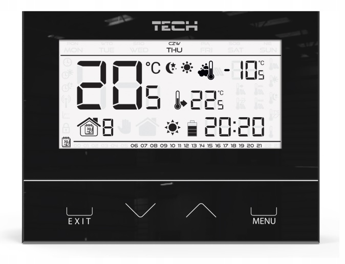 

Tech ST-292V3 regulator pokojowy czarny 132 szkło