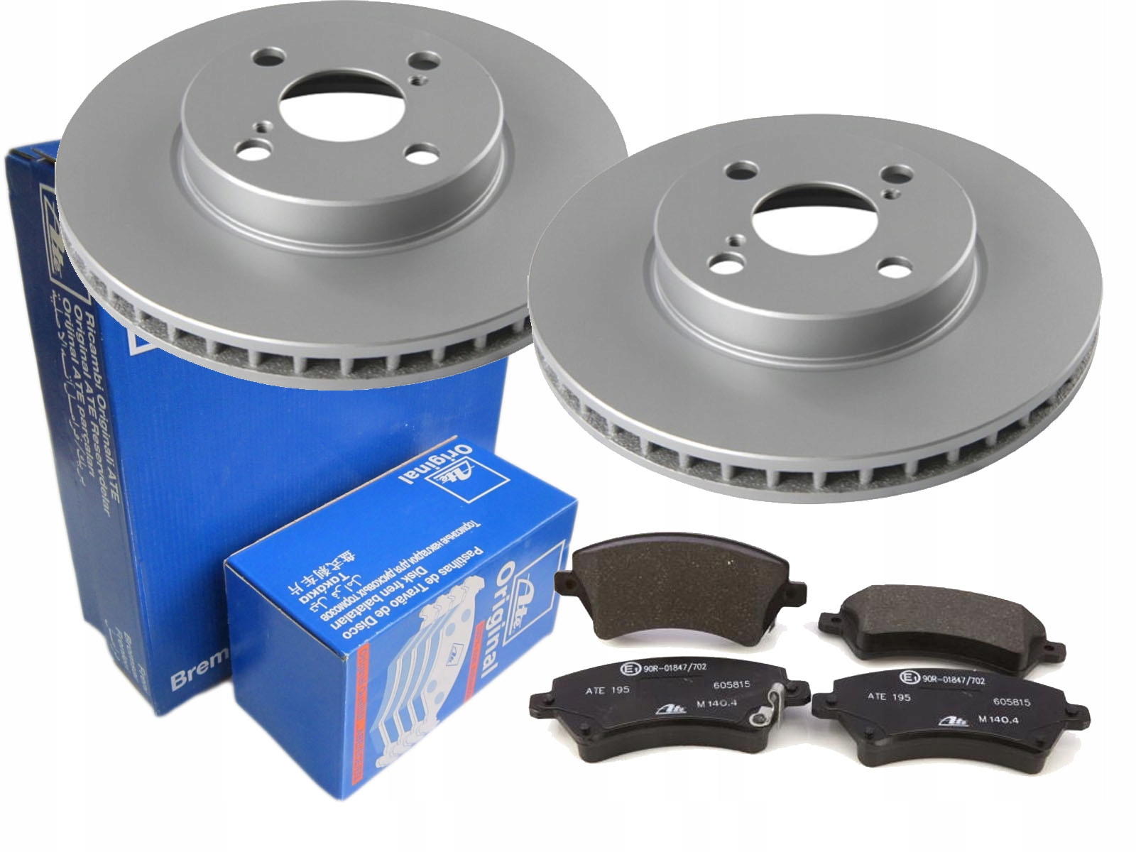 Диски + колодки ATE передня TOYOTA COROLLA E12