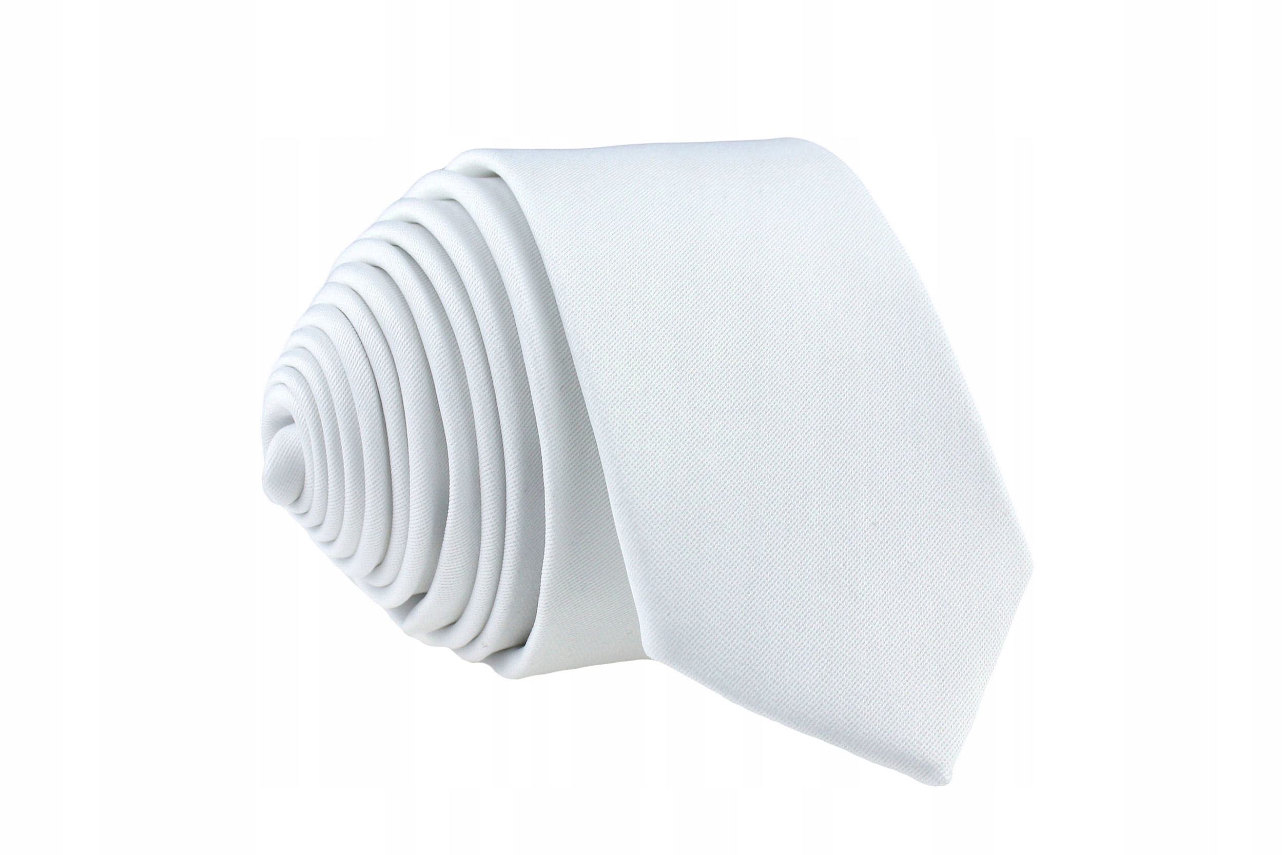 

Krawat Wąski Śledź / Śledzik 5 cm Gładki Biały