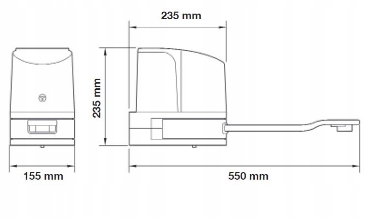 NICE MOOVO XA432 NAPĘD DO BRAM SKRZYDŁOWYCH 3,6M Waga produktu z opakowaniem jednostkowym 20 kg
