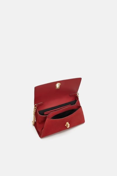 ZARA Torebka bordowa skórzana 6654/304 czerwona PŃ Wielkość mała (nie mieszcząca A4)