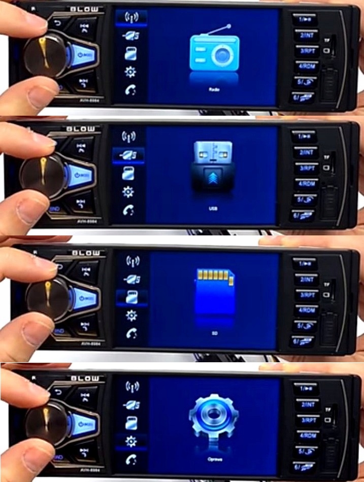 RADIO SAMOCHODOWE MP5 USB SD BLUETOOTH 4x 60W 1DIN Rodzaje odtwarzanych nośników karta SD USB