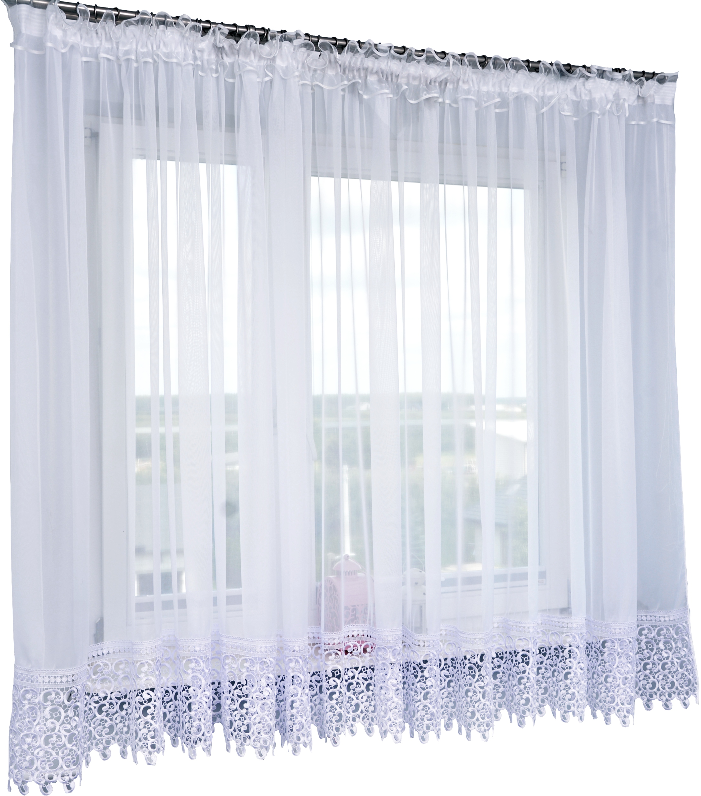 

Firana 700x150 Prosta Gotowa Gipiura Koronka 30cm