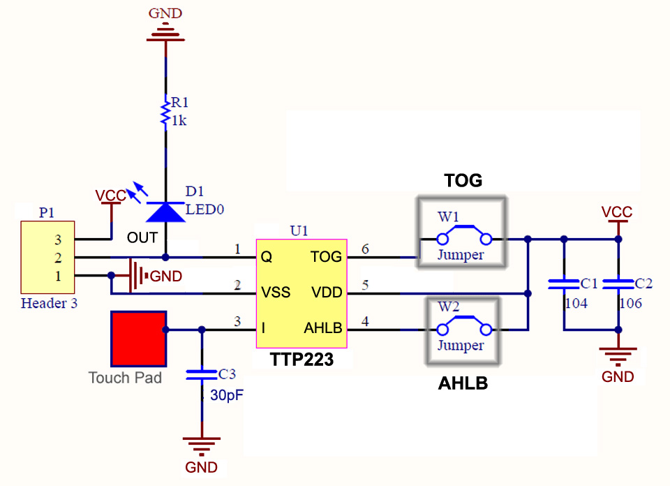 TTP223 Moduł czujnik dotykowy Arduino - 2 szt. Producent bez marki