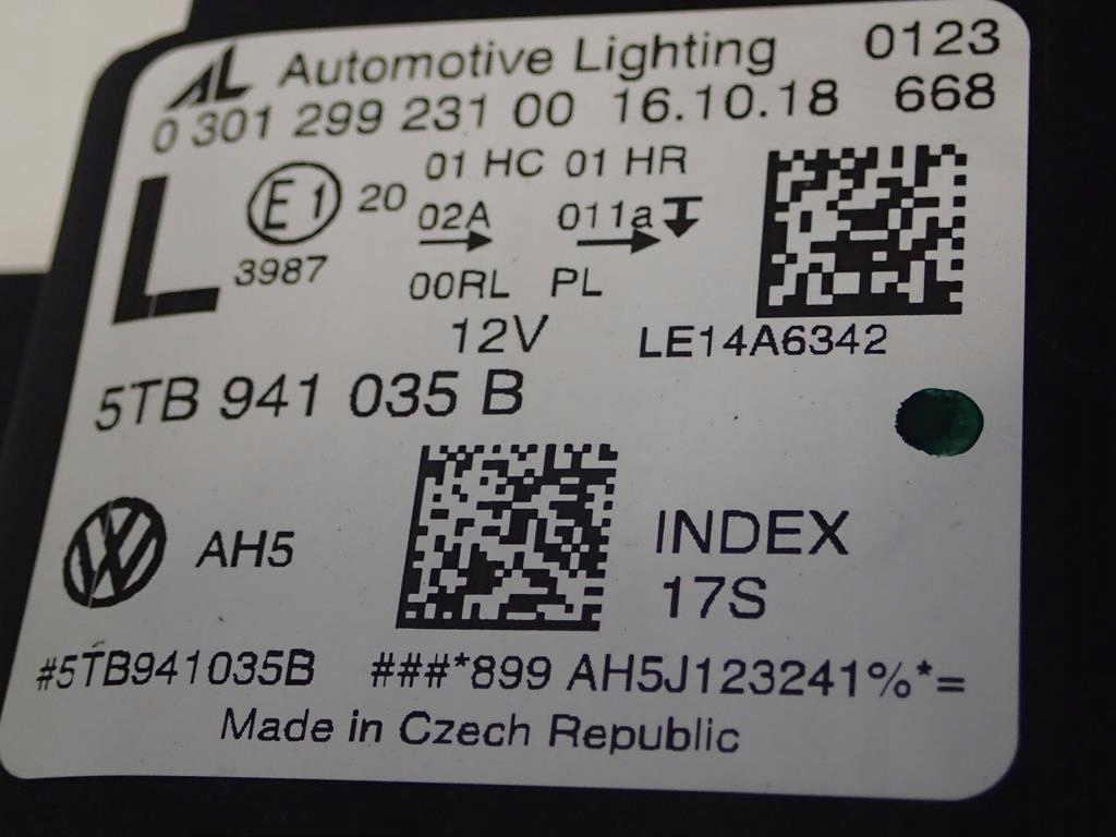 light front front left VW TOURAN 15- FULL LED