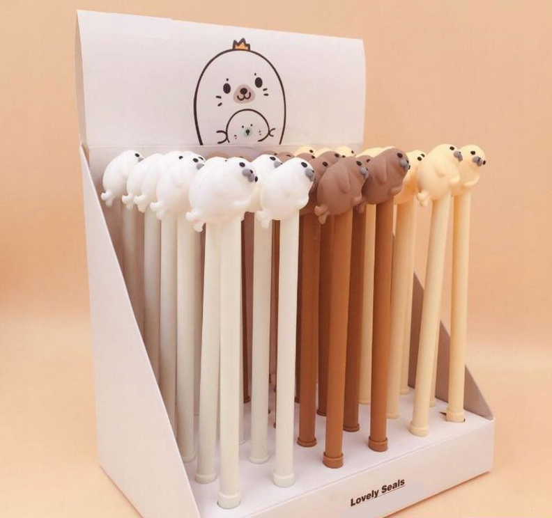 Cienkopisy żelowe FOKA długopisy szkolne FOKI morsy pisaki dla dzieci Kolor wkładu czarny