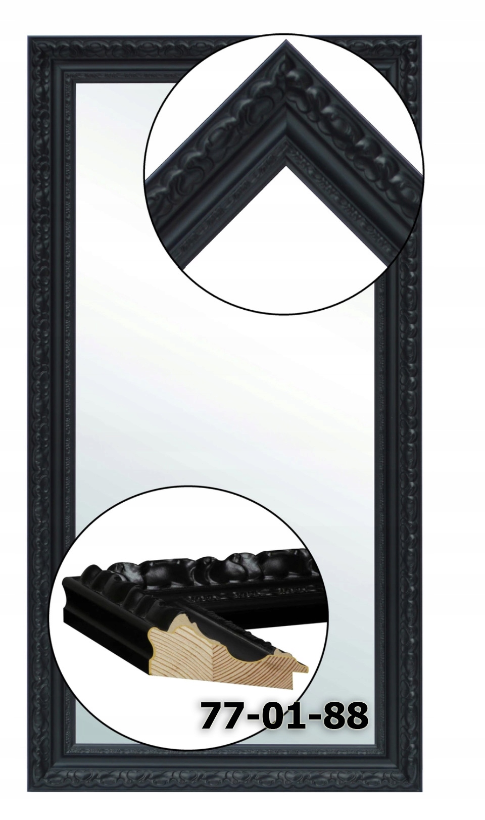 

Stylowe barokowe lustro w ramie 120x50 złote miedź