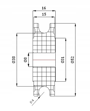 fi 52 ROLKI NA LINĘ fi 8 BLOCZKI ROLKA SZOTY OŚ 8 Marka inny