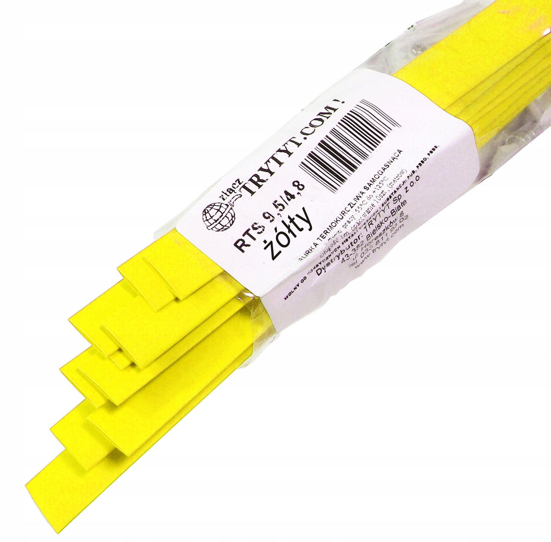 

10x Rurka Koszulka Termokurczliw 9,5 4,8 żółty