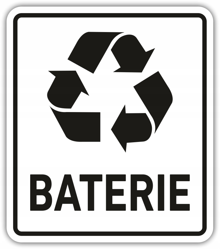 

Baterie - Naklejka na kosz segregacja śmieci 15 cm