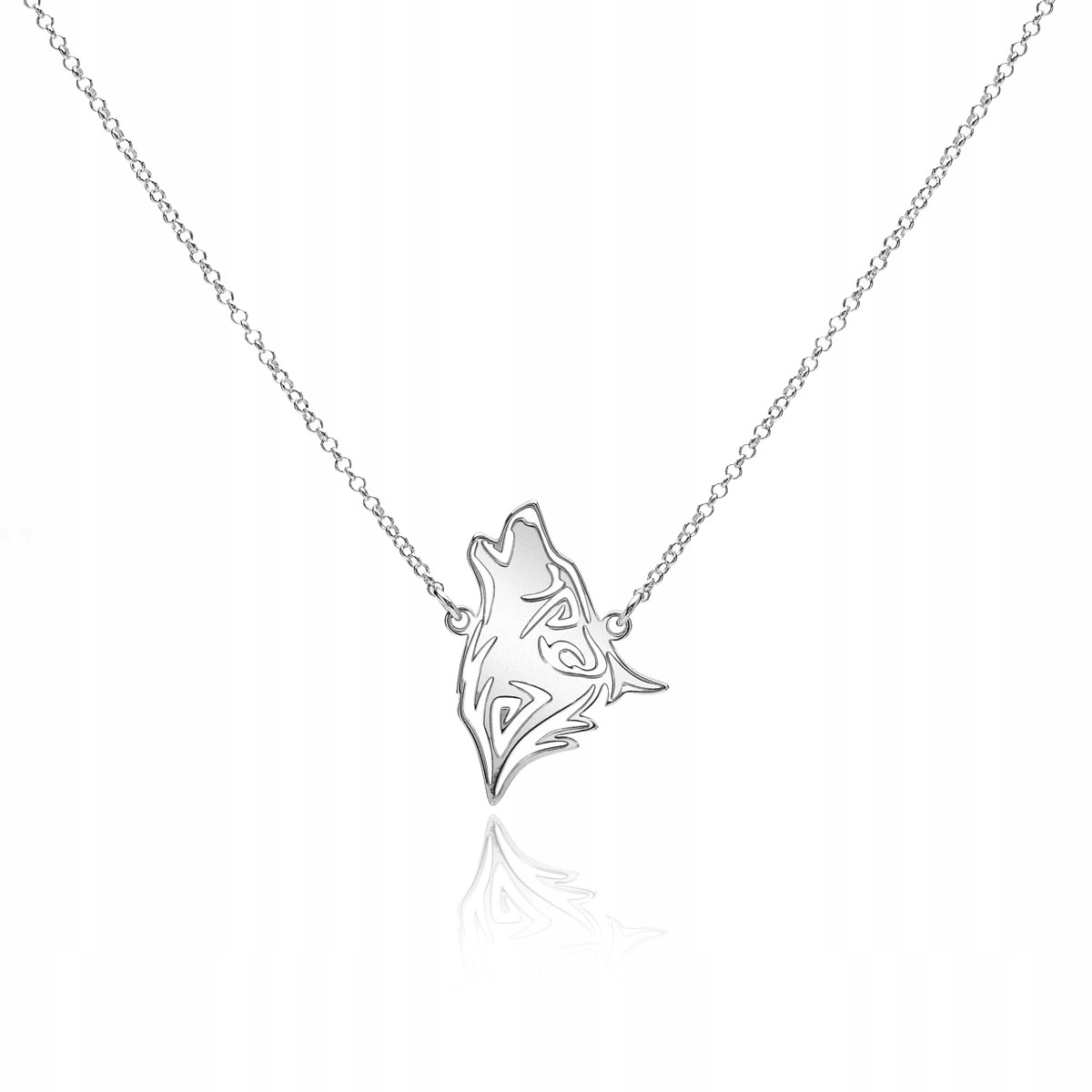 

Naszyjnik z zawieszką wilk srebrny rodowany