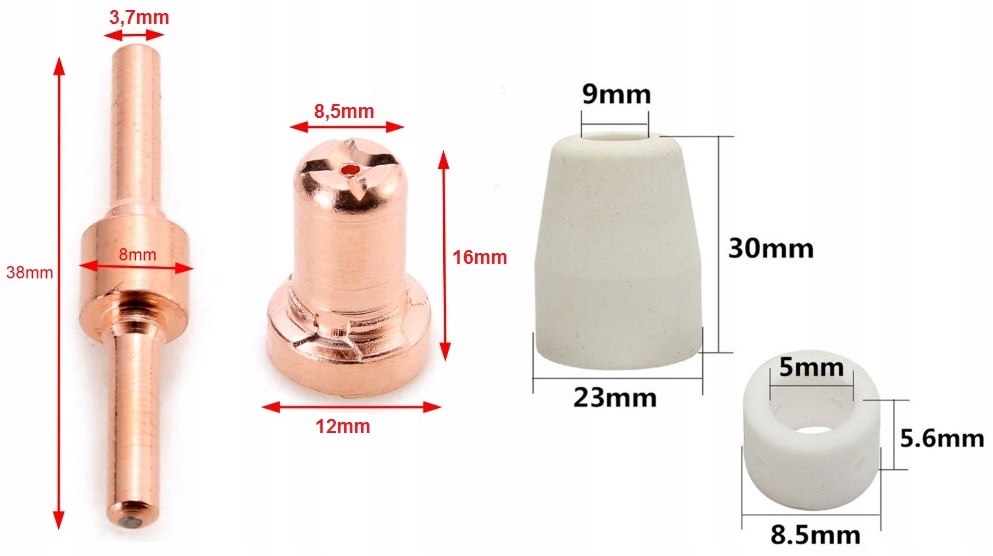 PRZECINARKA PLAZMOWA DYSZE ELEKTRODY DŁUGIE plazma Rodzaj przecinarka plazmowa