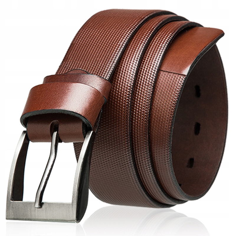 PASEK SKÓRZANY MĘSKI Betlewski brązowy klasyk szeroki w pudełku na prezent