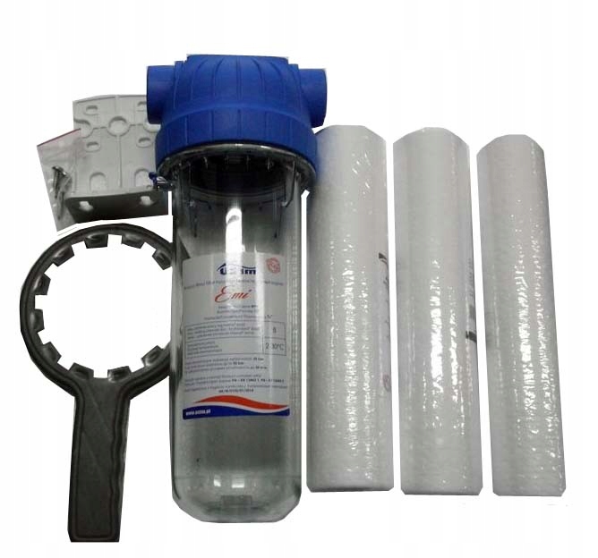 FILTR DO WODY EMI 10" 1/2 USTM korpus klucz uchwyt 3 WKŁADY piankowe iw204