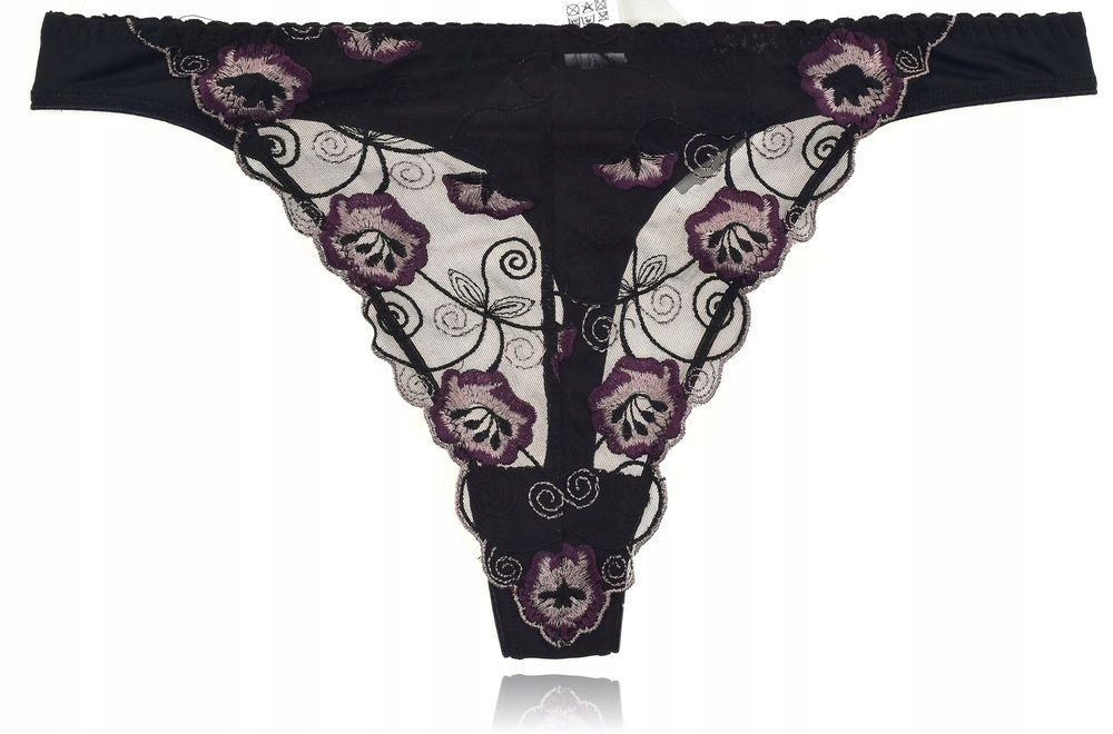 

Benefit Capri Majtki stringi koronka haft black S