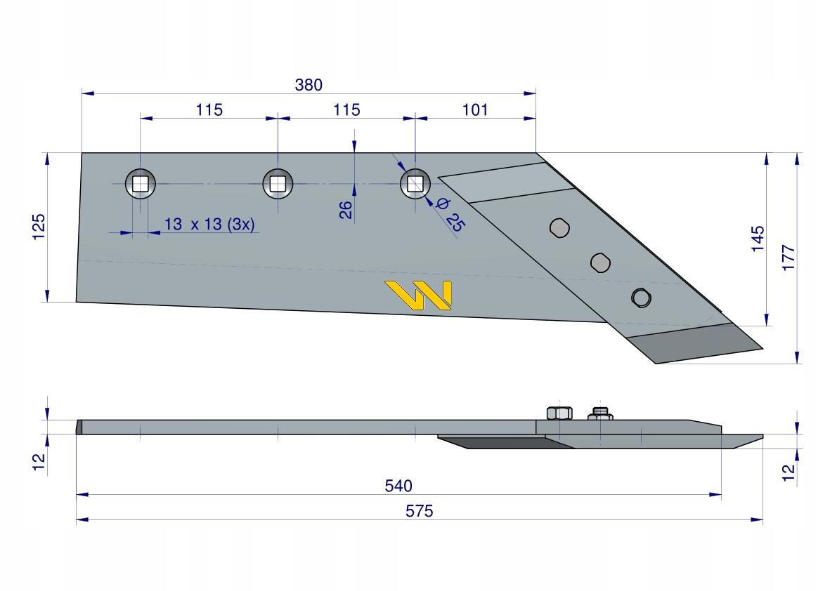 LEMIESZ TRAPEZ Z DLUTEM PLUGA UNIA WARYNSKI ORYG EAN 5902287102796