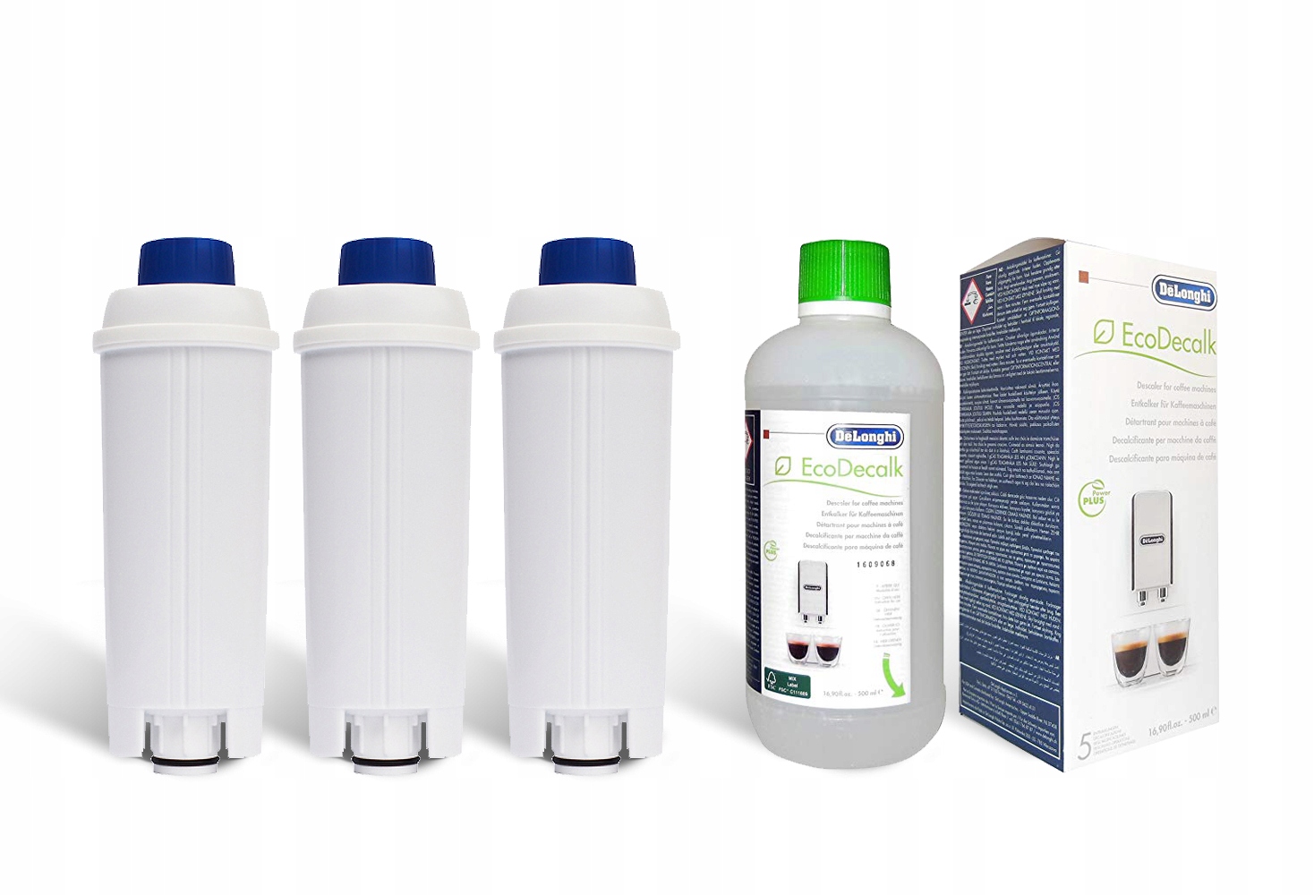 

Zestaw Delonghi 3x Filtr wody Odkamieniacz 500ml