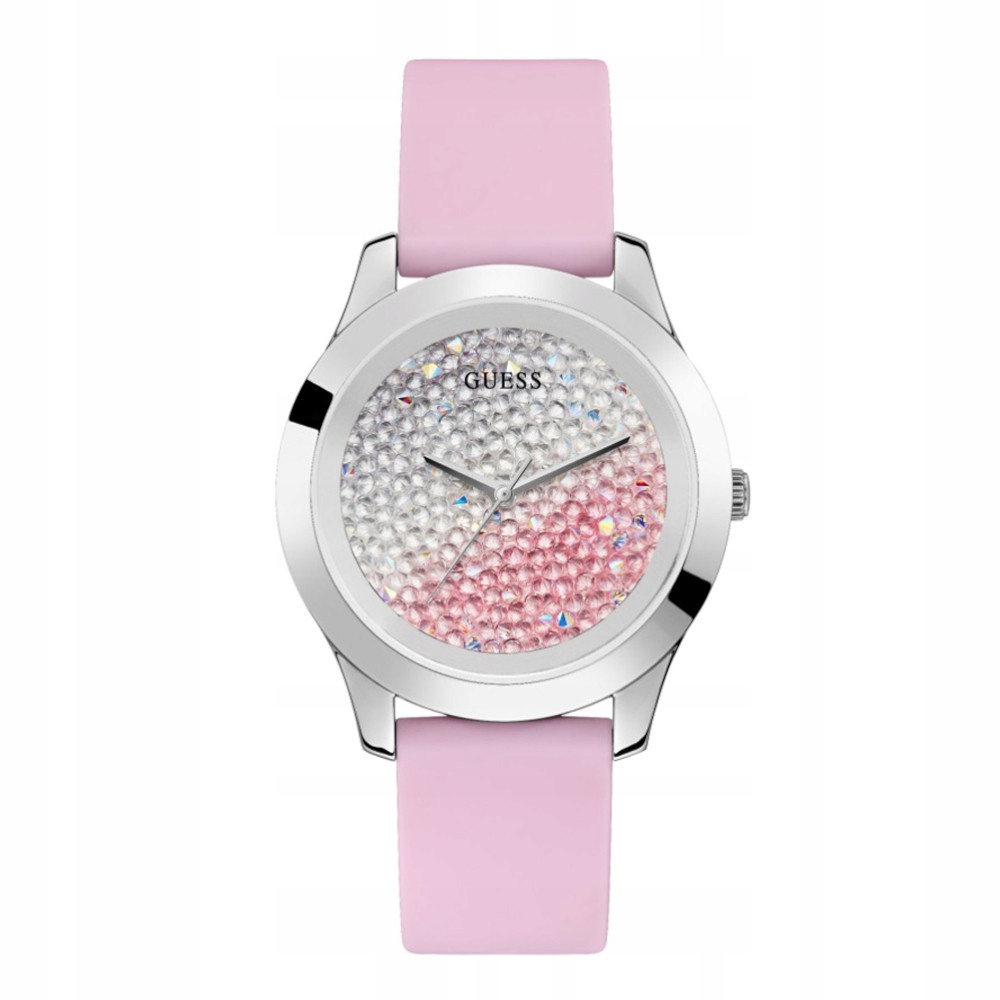 Guess dámské hodinky W1223L1 s kameny Swarovski na růžovém řemínku