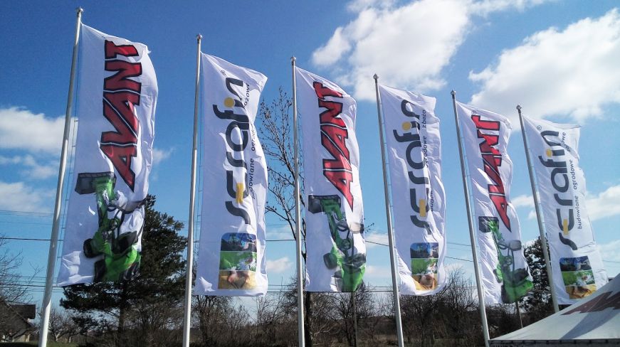 Flaga Reklamowa firmowa 150x90cm Projekt Gratis Waga produktu z opakowaniem jednostkowym 0.2 kg