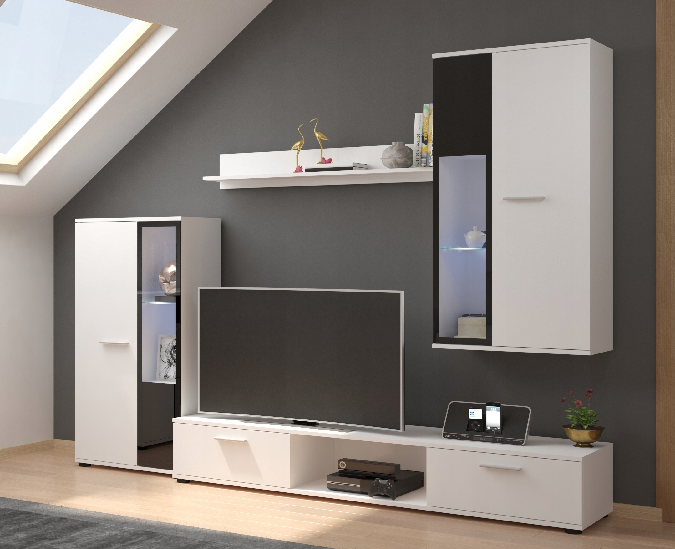 Meblościanka Oskar + Komoda Odi 3 *biały* Wykończenie matowe