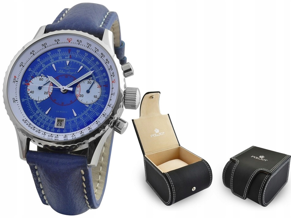 Hodinky Poljot Chronograph Blue Angels Modré