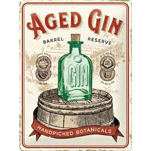Tablica Plakat Aged Gin Barrel 30x40cm Nostalgic