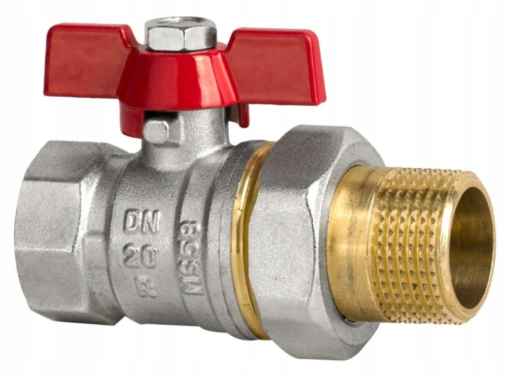 ZAWÓR KULOWY 1/2' PN20 Z PÓŁŚRUBUNKIEM, DŁAWICA