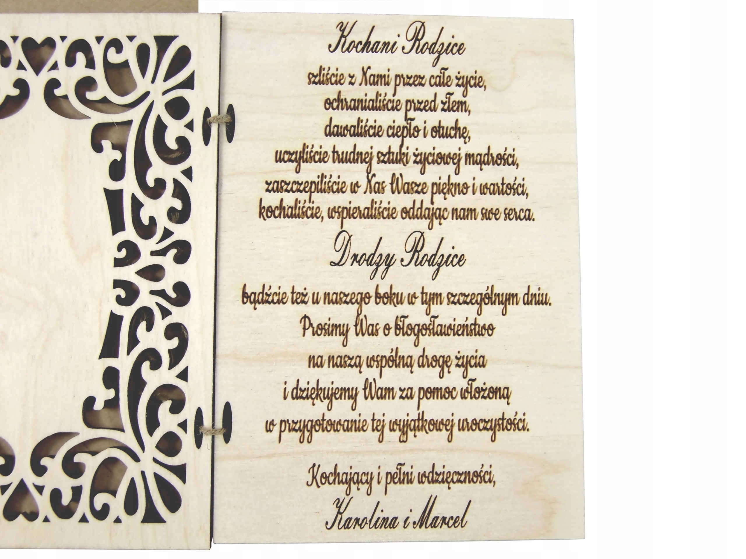 Prośba Błogosławieństwo Zaproszenie Dla Rodziców Kolor dominujący beże i brązy