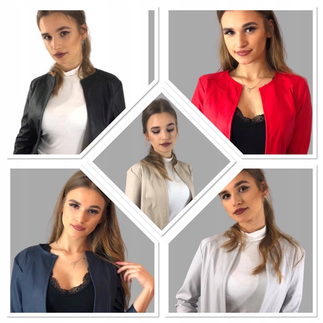 A03 BOLERKO RAMONESKA TOTAL LOOK BEŻ R.42 Rękaw rękaw 3/4