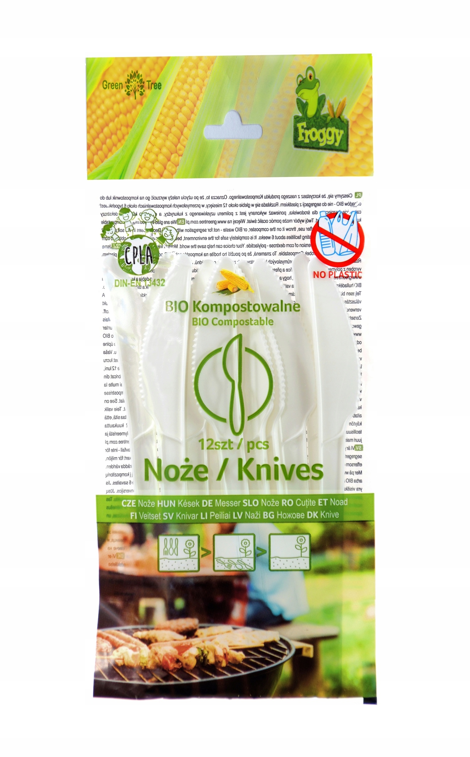 

Noże Bio kompostowalne C-pla 16,6cm 12szt